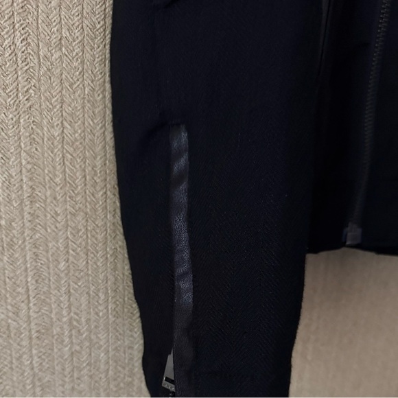 Black Cotton/Linen Moto Jacket​​​ - Picture 3 of 6